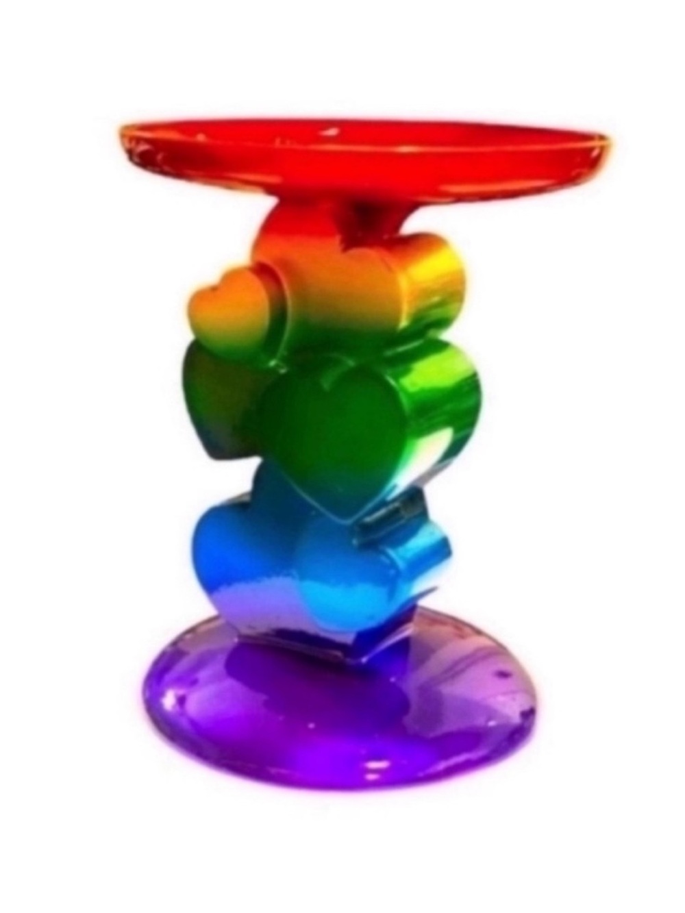 Rainbow Heart Candle Holder